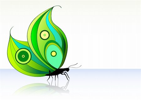 simsearch:400-05706564,k - butterfly sitting on a clean background made in illustrator cs4. all the objects are grouped and named making it easy to edit Stock Photo - Budget Royalty-Free & Subscription, Code: 400-04666577