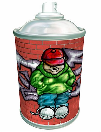 Isolated illustration of a graffiti artist spray can Stock Photo - Budget Royalty-Free & Subscription, Code: 400-04666807