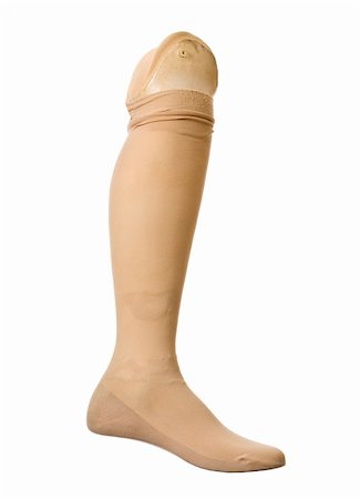 stocking feet - Old prosthetic leg isolated on a white background Stock Photo - Budget Royalty-Free & Subscription, Code: 400-04666869