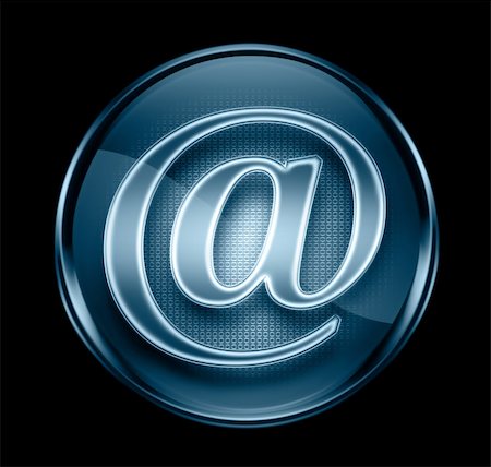 sender - email icon dark blue, isolated on black background. Stock Photo - Budget Royalty-Free & Subscription, Code: 400-04667298
