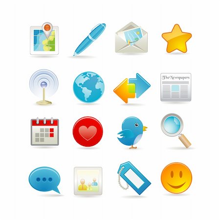 favorite - Vector illustration of social media icon set Stock Photo - Budget Royalty-Free & Subscription, Code: 400-04667326