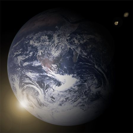 simsearch:400-04726836,k - Earth blue planet in space with star Photographie de stock - Aubaine LD & Abonnement, Code: 400-04667389