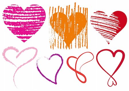 simsearch:400-06686195,k - set of doodle hearts with grungy texture, vector Photographie de stock - Aubaine LD & Abonnement, Code: 400-04667397