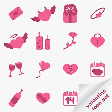 Valentine icon set. Vector illustration. Stock Photo - Budget Royalty-Free & Subscription, Code: 400-04667933