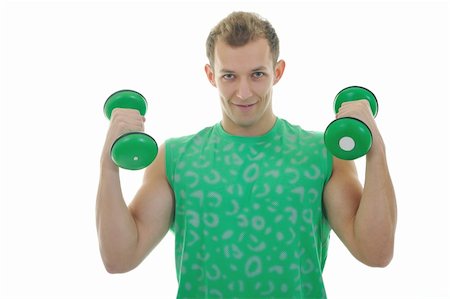 simsearch:400-05361704,k - strong young man exercise fitness isolated on white Stock Photo - Budget Royalty-Free & Subscription, Code: 400-04668549