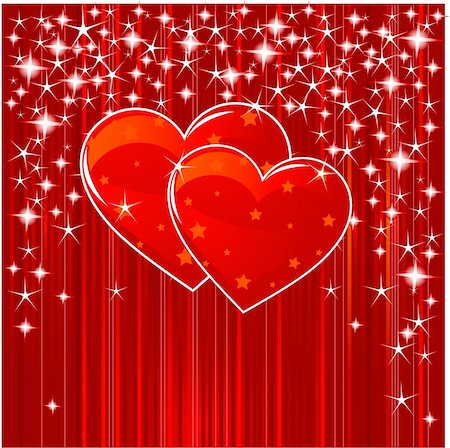 simsearch:400-05233207,k - Red Valentine background with hearts, stars and stripes Stock Photo - Budget Royalty-Free & Subscription, Code: 400-04668683