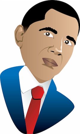 Vector Illustration of President Barack Obama, the first African American President Jan 21, 2009. Can be used for February Black History month or any other occassion. Photographie de stock - Aubaine LD & Abonnement, Code: 400-04668828