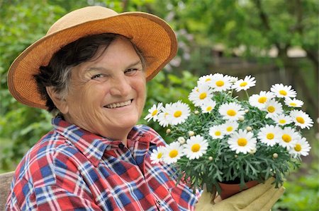 Senior woman gardening Stock Photo - Budget Royalty-Free & Subscription, Code: 400-04660068