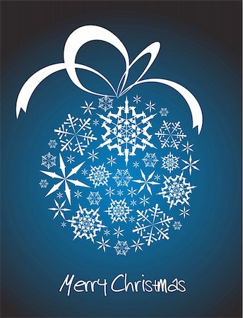 simsearch:400-04841877,k - Christmas ball made from white snowflakes on blue background Stock Photo - Budget Royalty-Free & Subscription, Code: 400-04660799