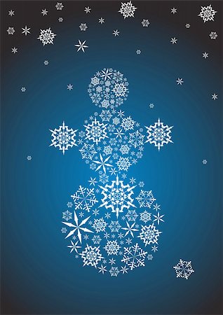 simsearch:400-04841877,k - Stylized snowman made from white snowflakes Stock Photo - Budget Royalty-Free & Subscription, Code: 400-04660801
