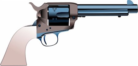 simsearch:400-04072400,k - Revolver gun on isolated background. Vector illustration Stock Photo - Budget Royalty-Free & Subscription, Code: 400-04661272