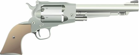 simsearch:400-04335613,k - Revolver gun on isolated background. Vector illustration Stock Photo - Budget Royalty-Free & Subscription, Code: 400-04661273