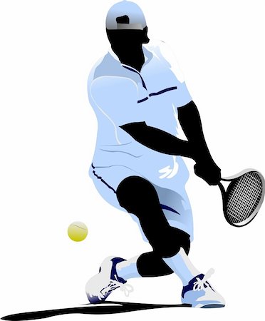 simsearch:400-05277759,k - Tennis player. Vector illustration Stock Photo - Budget Royalty-Free & Subscription, Code: 400-04661295