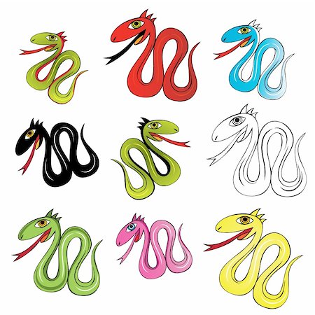 simsearch:400-05338354,k - color snake hand drawing vector Stock Photo - Budget Royalty-Free & Subscription, Code: 400-04661994