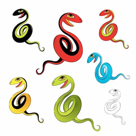 simsearch:400-05338354,k - color snake hand drawing vector Stock Photo - Budget Royalty-Free & Subscription, Code: 400-04661995