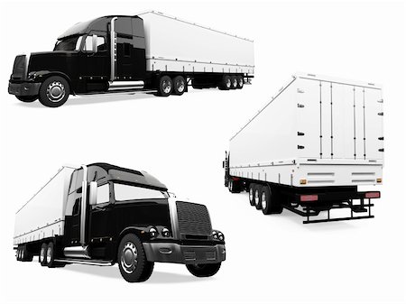 semi car transporter - Isolated collection of truck Stock Photo - Budget Royalty-Free & Subscription, Code: 400-04662365