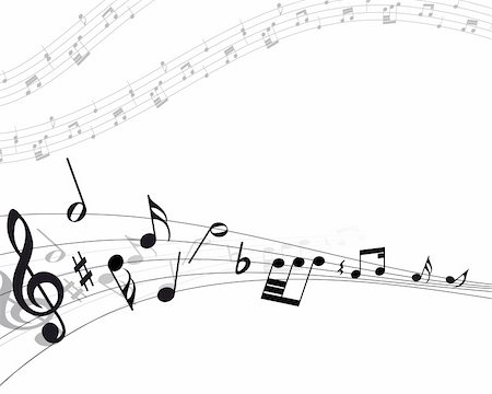 simsearch:400-08495932,k - Vector musical notes staff background for design use Stock Photo - Budget Royalty-Free & Subscription, Code: 400-04663354