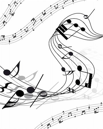 simsearch:400-04653339,k - Vector musical notes staff background for design use Stock Photo - Budget Royalty-Free & Subscription, Code: 400-04663356