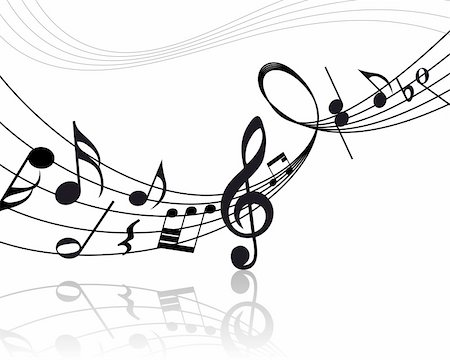 simsearch:400-04653339,k - Vector musical notes staff background for design use Stock Photo - Budget Royalty-Free & Subscription, Code: 400-04663357