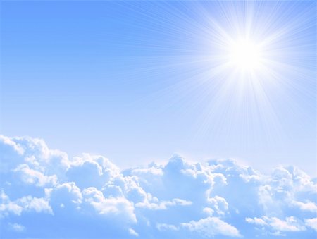 simsearch:400-07661289,k - Bright sun in the blue sky Stock Photo - Budget Royalty-Free & Subscription, Code: 400-04674723