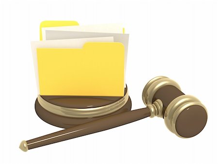 simsearch:400-04231986,k - Judicial gavel and folder. Objects over white Stock Photo - Budget Royalty-Free & Subscription, Code: 400-04675565