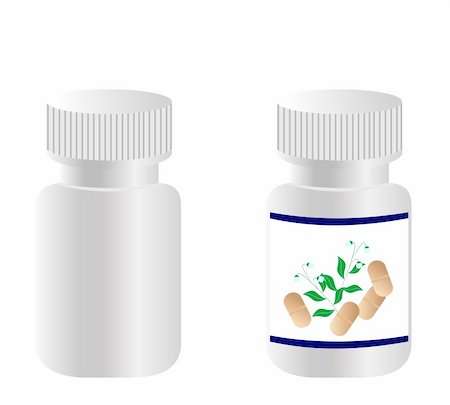 pills vector - Two realistic bottles with tablets are isolated on white background. Vector Stock Photo - Budget Royalty-Free & Subscription, Code: 400-04675647