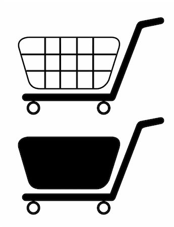 shop cart cash - Vector illustration of shopping cart isolated on white background Stock Photo - Budget Royalty-Free & Subscription, Code: 400-04675705