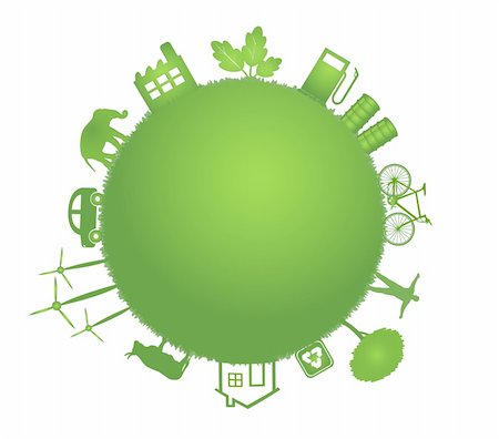 ecology green planet illustration Stock Photo - Budget Royalty-Free & Subscription, Code: 400-04675999