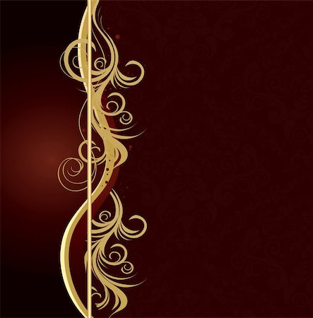 red and gold fabric for curtains - Illustration with decorative seamless royal ornament and floral wave Stock Photo - Budget Royalty-Free & Subscription, Code: 400-04676947