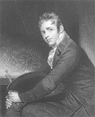 simsearch:400-05228888,k - David Wilkie (1785-1841) on engraving from the 1800s. Scottish  painter. Engraved by H.Robinson after a painting from W.Beechey and published in London by Fisher,Son & Co. Stock Photo - Budget Royalty-Free & Subscription, Code: 400-04676989