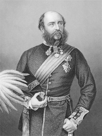 Prince George, Duke of Cambridge (1819-1904) on engraving from the 1800s. Member of the British Royal Family and army officer. Engraved from a photograph by J.De Beerski. Stock Photo - Budget Royalty-Free & Subscription, Code: 400-04677145
