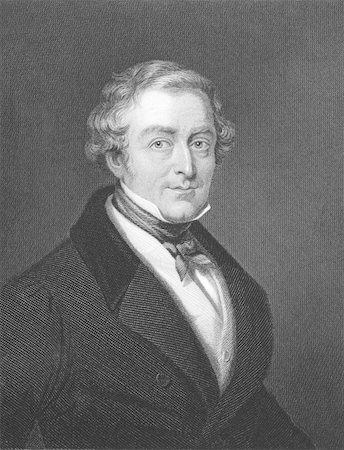 simsearch:400-05685013,k - Robert Peel (1788-1850) on engraving from the 1800s. Conservative Prime Minister of Great Britain during 1834-1835 & 1841-1846. Engraved by W.Holl from a picture by T.Lawrence and published in London by W.Mackenzie. Stock Photo - Budget Royalty-Free & Subscription, Code: 400-04677178