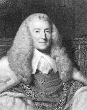 simsearch:400-05685013,k - William Murray, 1st Earl of Mansfield (1705-1793) on engraving from the 1800s. British barrister, politician and judge noted for his reform of English law. Engraved by W.Holl from a picture by J.Reynolds and published in London by Charles Knight, Ludgate Street. Stock Photo - Budget Royalty-Free & Subscription, Code: 400-04677216