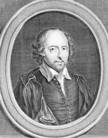 simsearch:400-05228888,k - William Shakespeare (1564-1616) on engraving from the 1700s. English poet and playwright, widely regarded as the greatest writer in the English language. Drawn by B.Arlaud and engraved by G. Duchange. Stock Photo - Budget Royalty-Free & Subscription, Code: 400-04677221