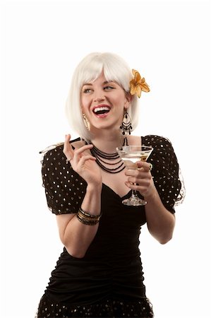 simsearch:400-04831298,k - Retro woman with white hair in 80s or 90s style Stock Photo - Budget Royalty-Free & Subscription, Code: 400-04677463