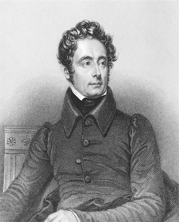 simsearch:400-05228888,k - Alphonse de Lamartine (1790-1869) on engraving from the 1800s. French writer, poet and politician. Engraved by F.Holl from a picture by F.Gerard and published in London by Peter Jackson. Stock Photo - Budget Royalty-Free & Subscription, Code: 400-04677550
