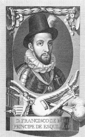 simsearch:400-05228888,k - Francisco de Boria (1510-1572) on engraving from the 1800s. Spanish poet. Stock Photo - Budget Royalty-Free & Subscription, Code: 400-04677586