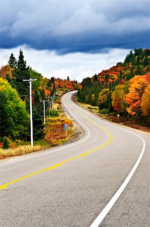 Fall scenic highway in northern Ontario, Canada Stock Photo - Budget Royalty-Free & Subscription, Code: 400-04678044