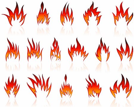 simsearch:400-04159167,k - Set of fire vector icons for design use Stock Photo - Budget Royalty-Free & Subscription, Code: 400-04678695
