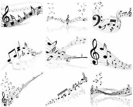 simsearch:400-06106160,k - Vector musical notes staff background for design use Stock Photo - Budget Royalty-Free & Subscription, Code: 400-04678692