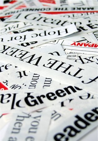 Close up of new paper headlines Stock Photo - Budget Royalty-Free & Subscription, Code: 400-04679346