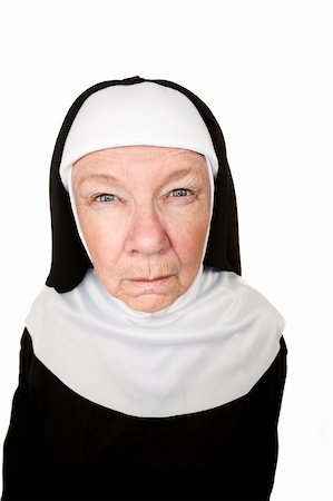 Funny Nun with Angry Expression on her Face Stock Photo - Budget Royalty-Free & Subscription, Code: 400-04670435