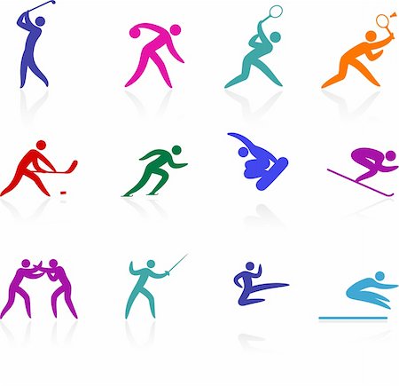 pictures of stick figure people - Original vector illustration: competative and olympic sports icon collection Stock Photo - Budget Royalty-Free & Subscription, Code: 400-04670816