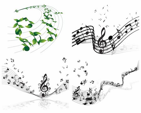 simsearch:400-04653339,k - Vector musical notes staff backgrounds set for design use Stock Photo - Budget Royalty-Free & Subscription, Code: 400-04671084