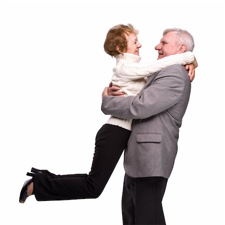 Senior Couple Isolated on a White Background Photographie de stock - Aubaine LD & Abonnement, Code: 400-04671197