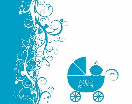 dip (artist) - baby arrival design, baby boy in his little carriage Stock Photo - Budget Royalty-Free & Subscription, Code: 400-04672009