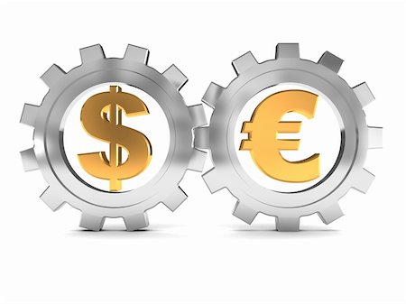 simsearch:700-05803434,k - abstract 3d illustration of dollar and euro gear wheels Stock Photo - Budget Royalty-Free & Subscription, Code: 400-04672654