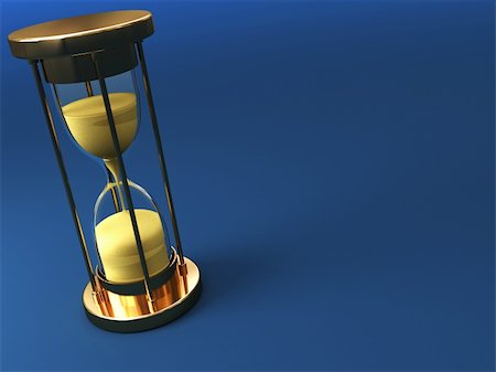 simsearch:400-05283212,k - 3d illustration of sand clock over blue background Stock Photo - Budget Royalty-Free & Subscription, Code: 400-04672699