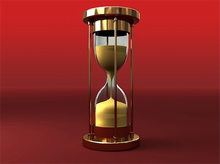 simsearch:400-05283212,k - 3d illustration of sand clock over red background Stock Photo - Budget Royalty-Free & Subscription, Code: 400-04672700