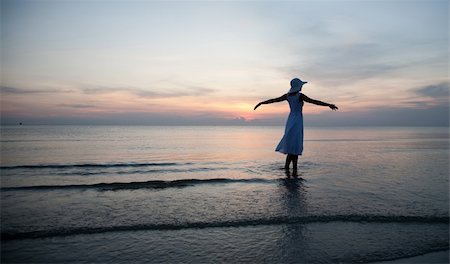 Happy woman on the beachfront. Travel collection. Stock Photo - Budget Royalty-Free & Subscription, Code: 400-04672803